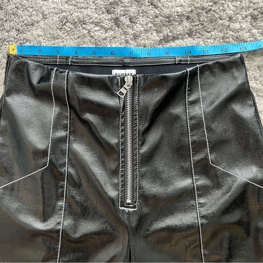 Sunday Best Vegan Leather Slim Fit Moto Tessy Pants-Black-Small - Picture 15 of 16